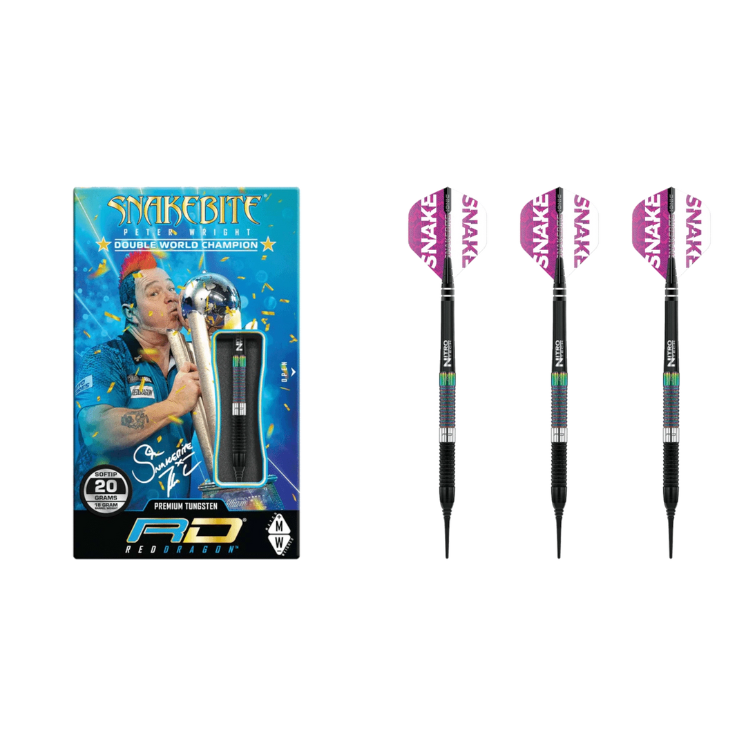 Red Dragon Peter Wright "Snakebite" WC Diamond Soft Tip Dart 90%