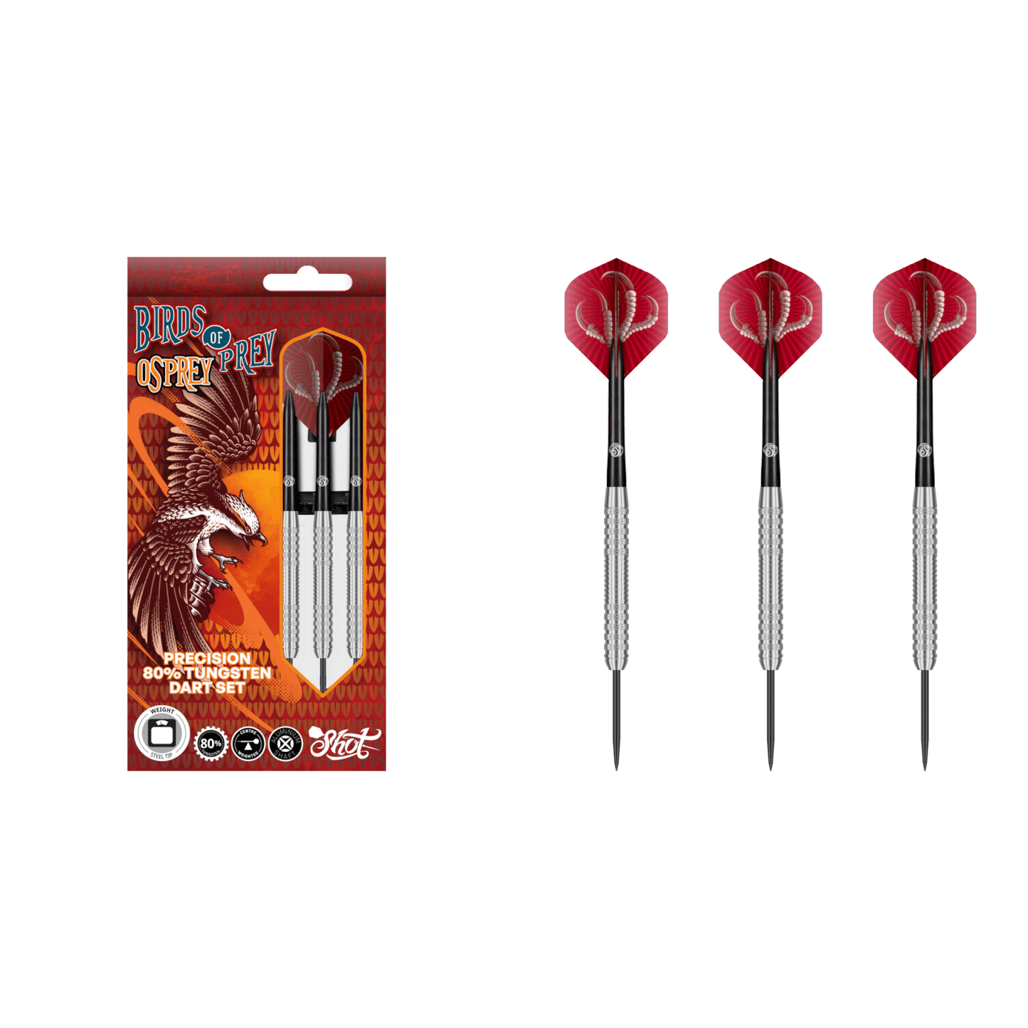 Shot Birds of Prey Osprey Steel Tip Darts 80%