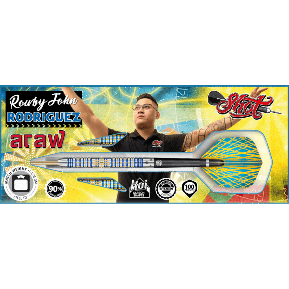 Shot Rowby-John Rodriguez Araw Steel Tip Darts 90%