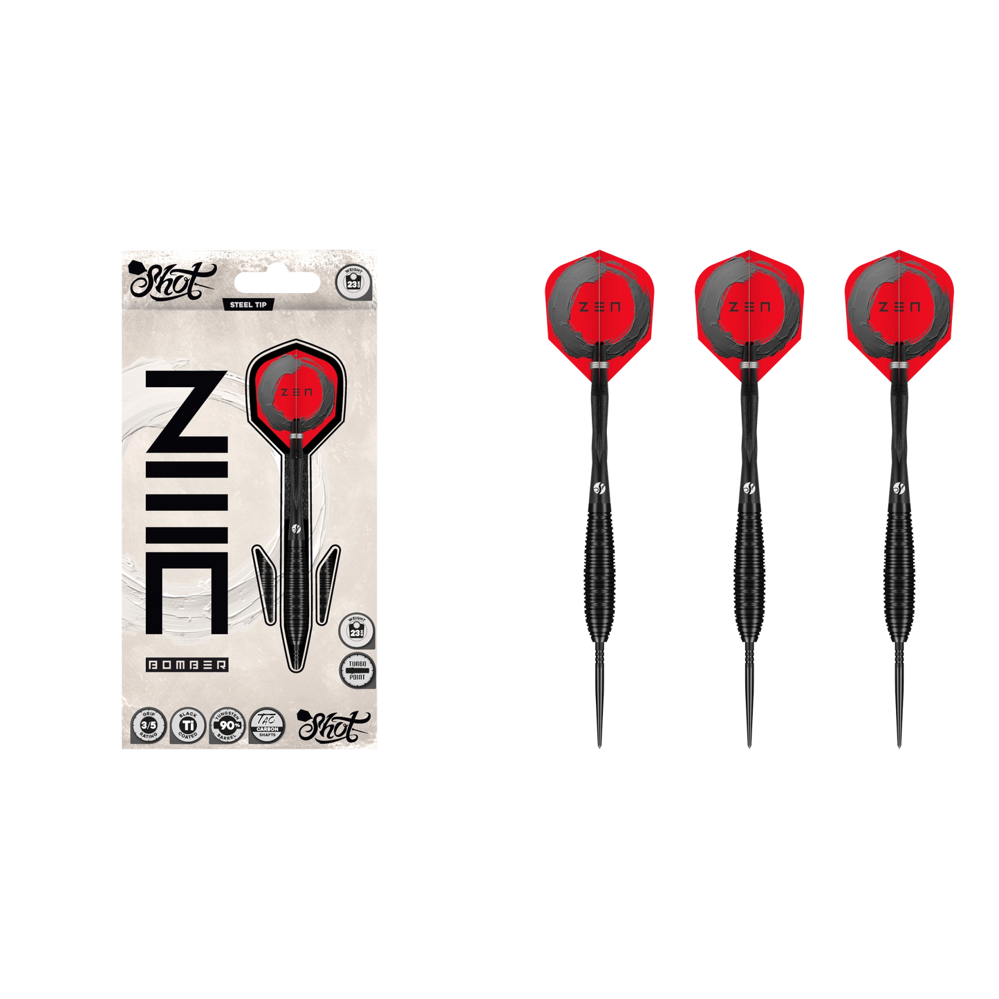 Shot Zen Bomber Turbo Point Steeldart 90%