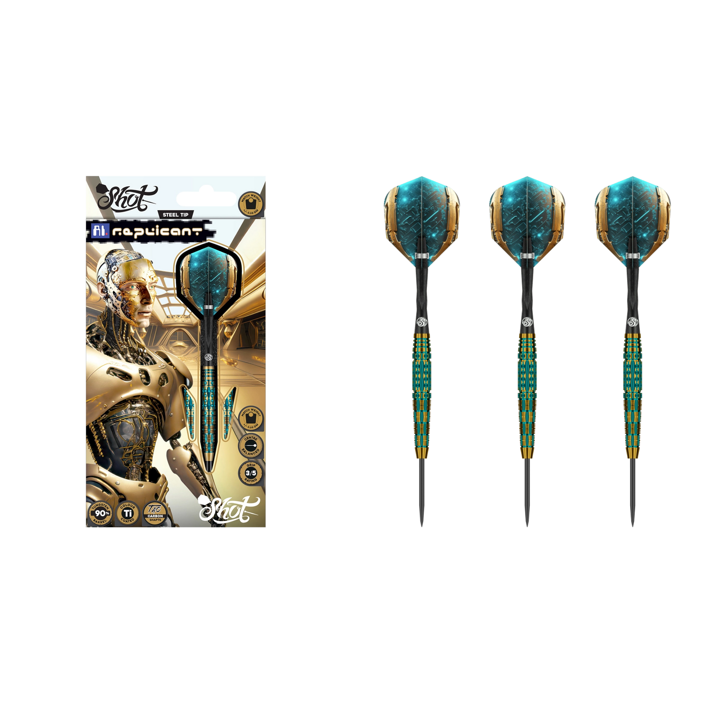 Shot AI Replicant Steel Tip Darts 90%