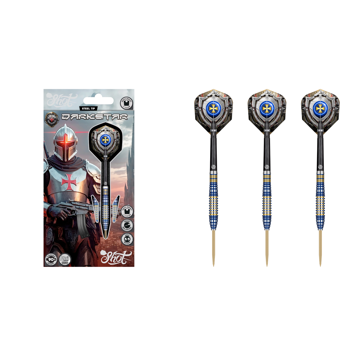 Shot Future Knights Darkstar Steel Tip Darts 90%
