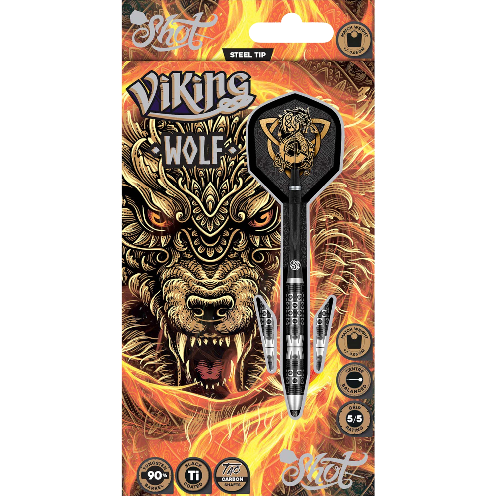 Shot Viking Wolf Steel Tip Darts 90%