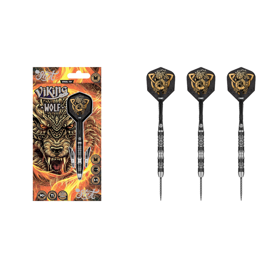 Shot Viking Wolf Steel Tip Darts 90%