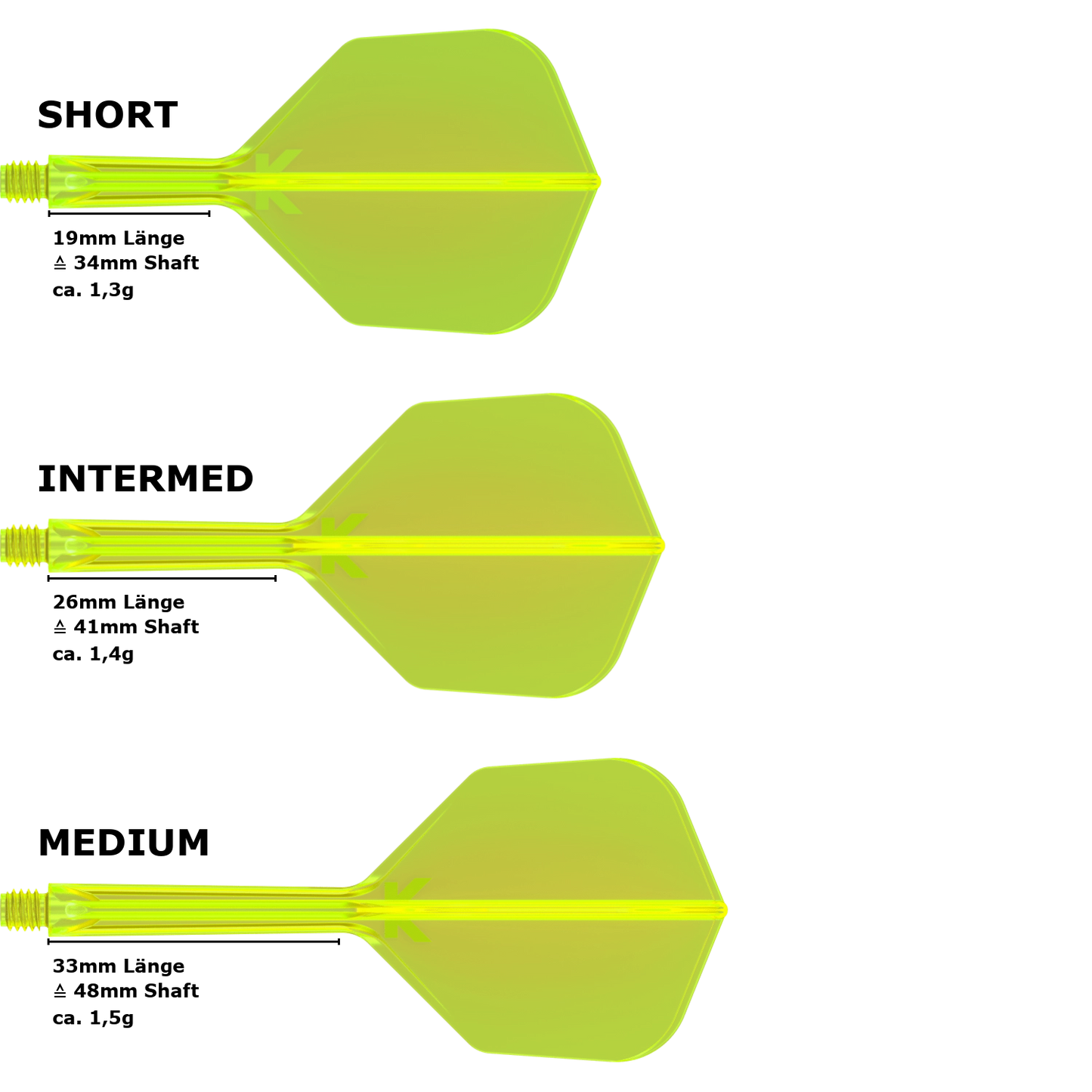 Target K-Flex Neon Small Standard No.6 Flight Shaft System Gelb