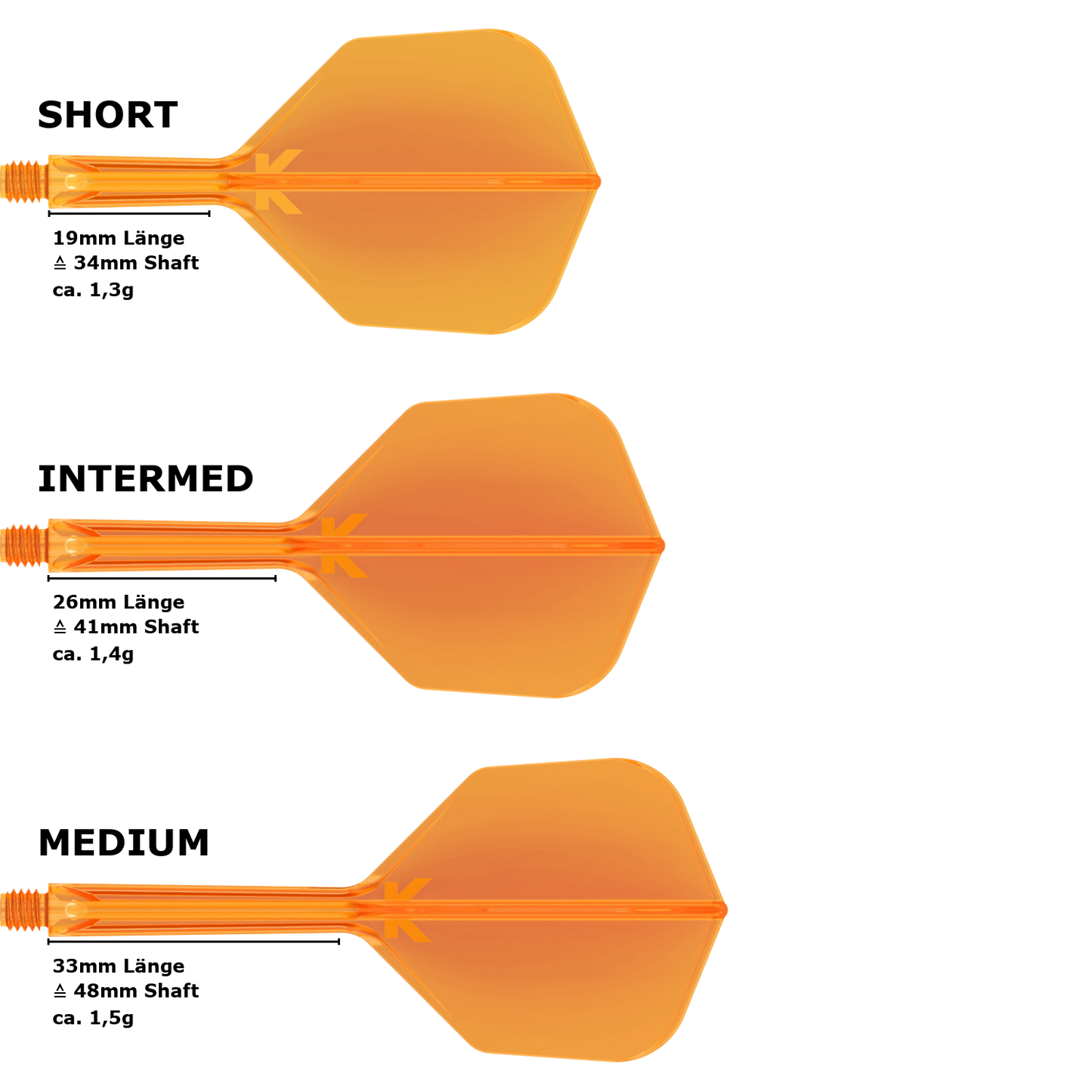 Target K-Flex Neon Small Standard No.6 Flight Shaft System Orange