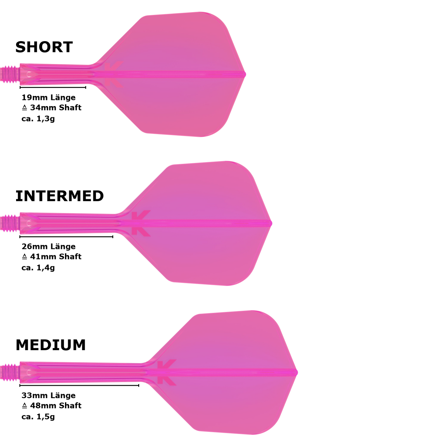 Target K-Flex Neon Small Standard No.6 Flight Shaft System Pink