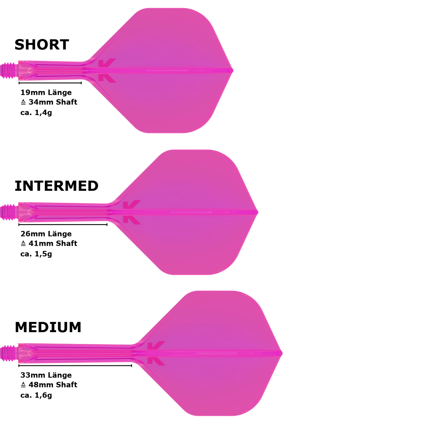 Target K-Flex Neon Standard No.2 Flight Shaft System Pink
