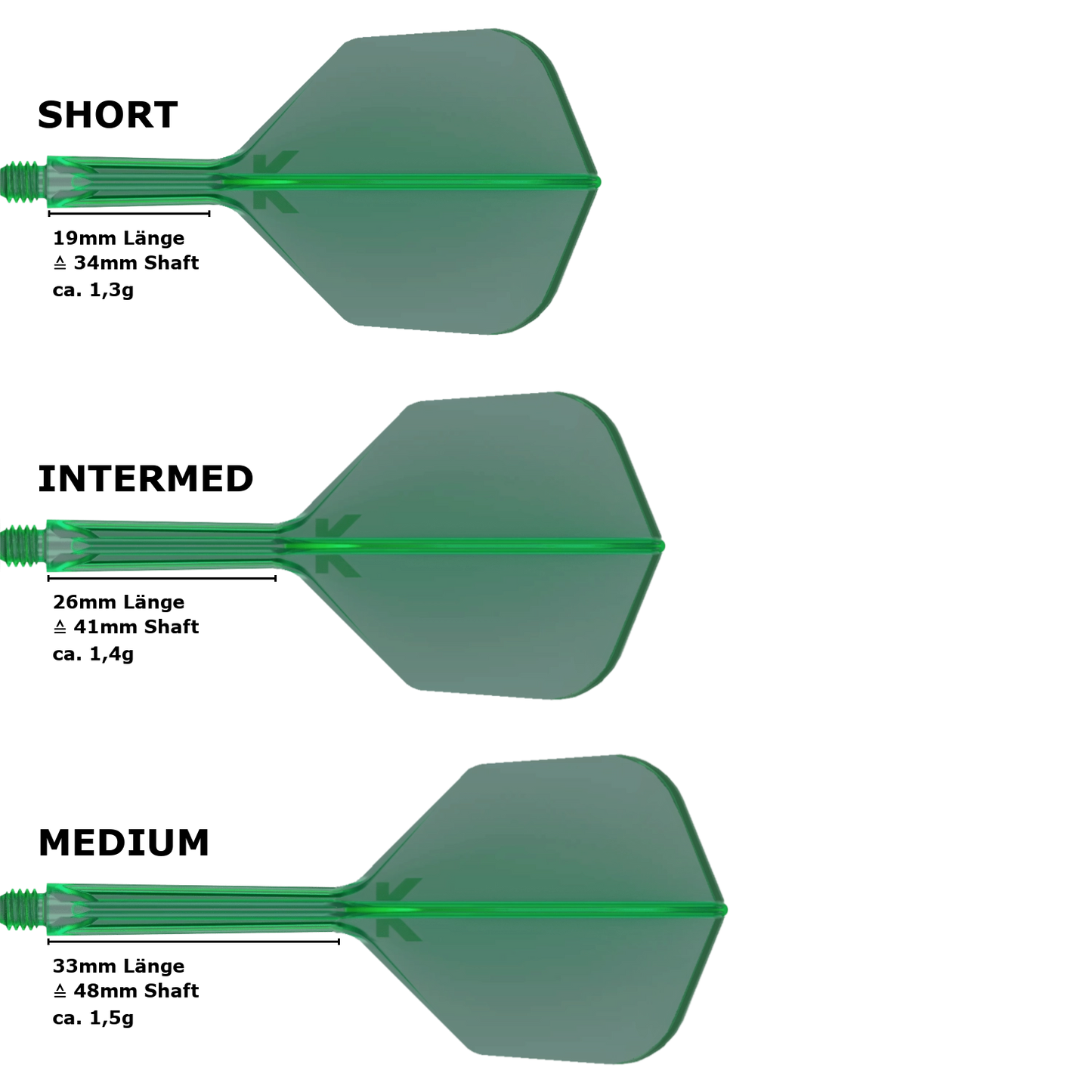 Target K-Flex Small Standard No.6 Flight Shaft System Green