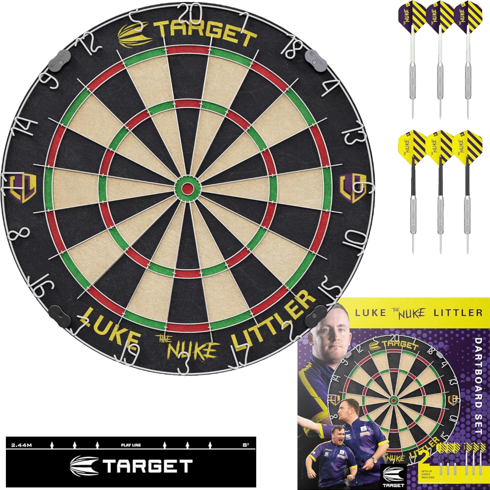 Target Luke Littler Dartboard + 2 Dartsets