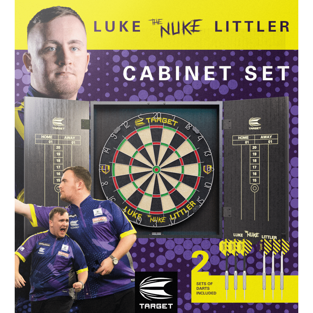Target Luke Littler Dartboard and Cabinet Set
