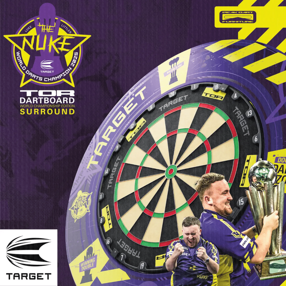 Target Tor Luke Littler WC 2025 Dartboard Surround Bundle