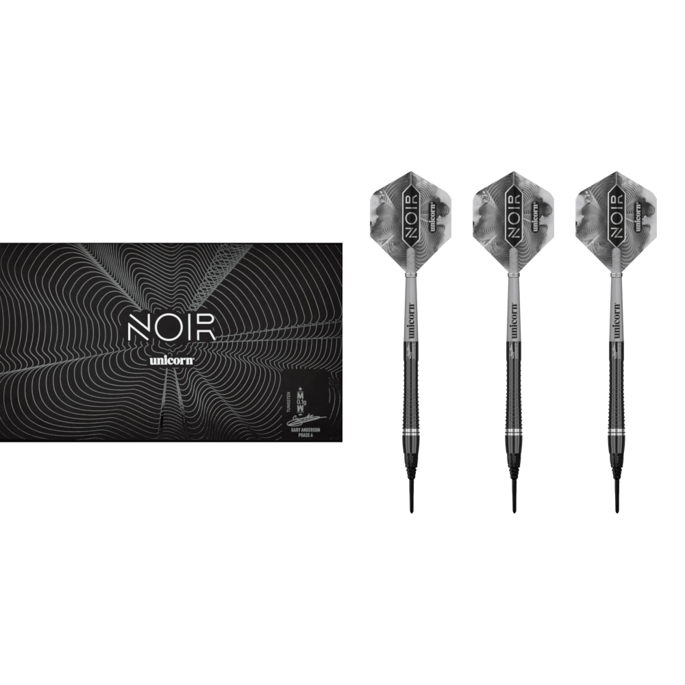 Unicorn Gary Anderson Phase 6 Noir Soft Tip Darts 90%