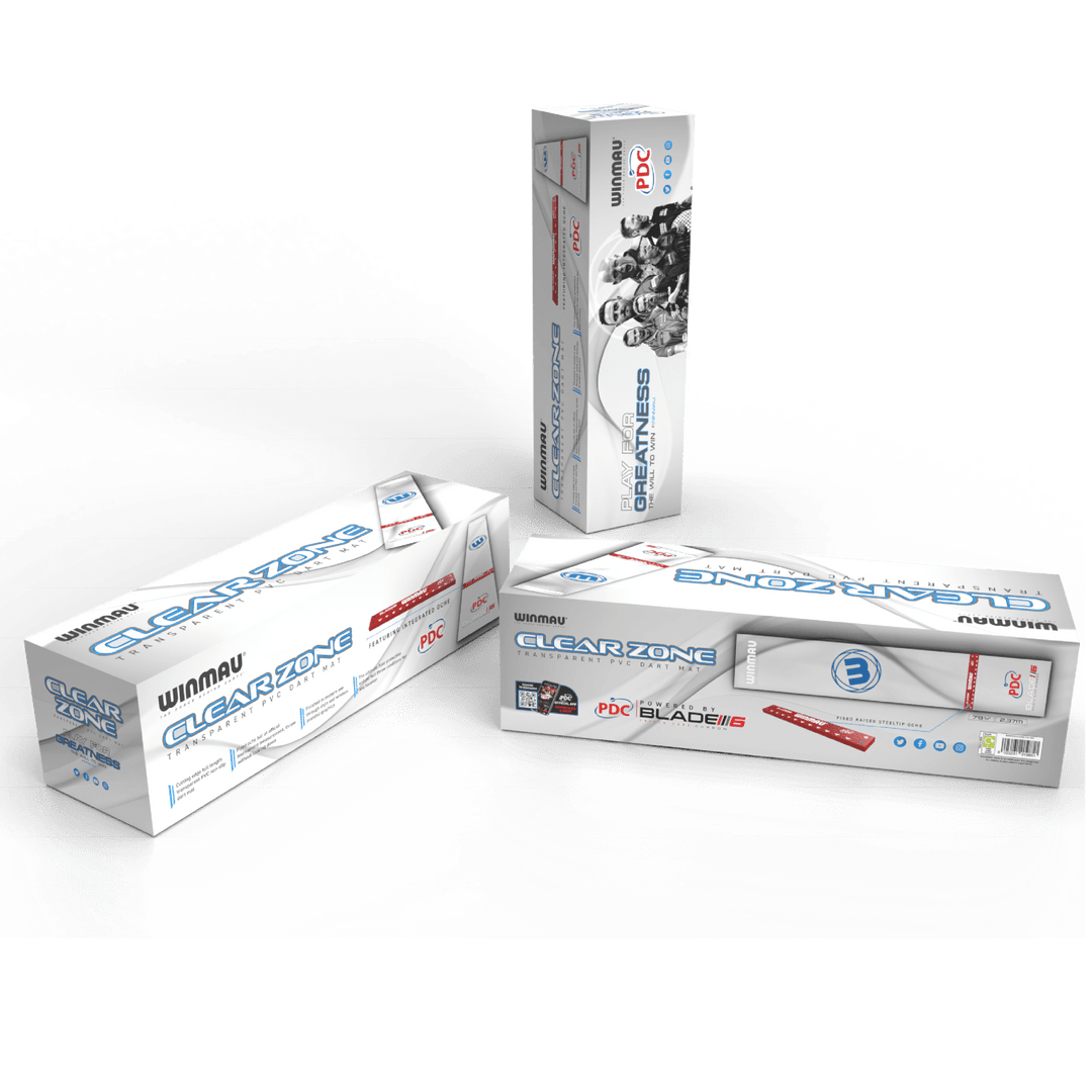 Winmau Clearzone PDC Dartmatte (transparent) mit Oche