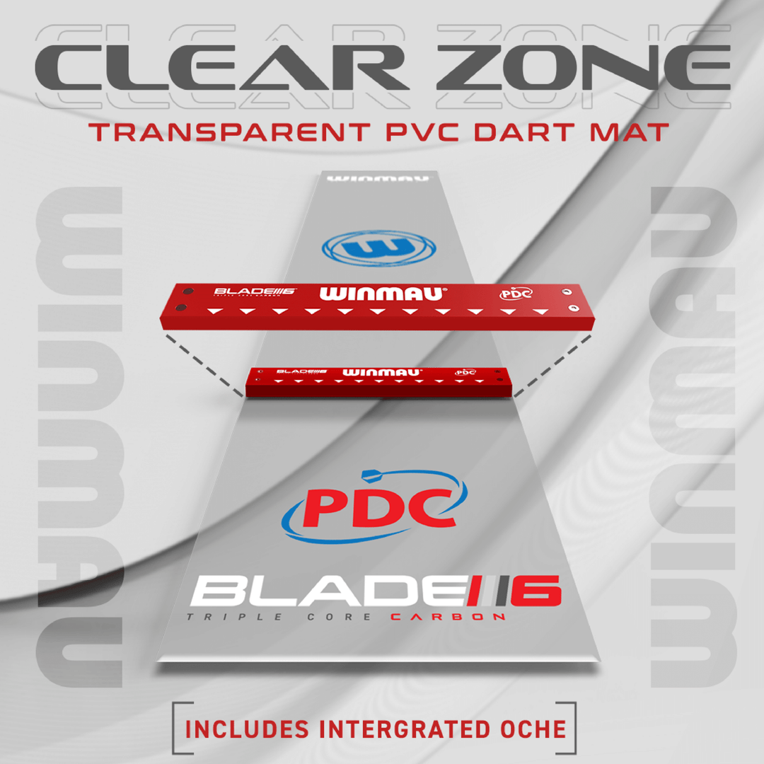 Winmau Clearzone PDC Dartmatte (transparent) mit Oche