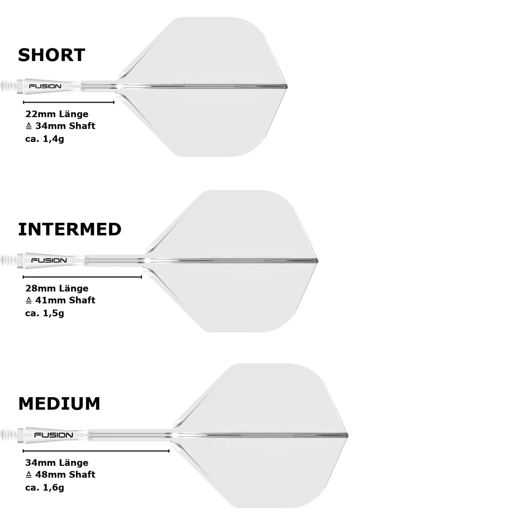 Winmau Fusion Standard No.2 Flight Shaft System Transparent