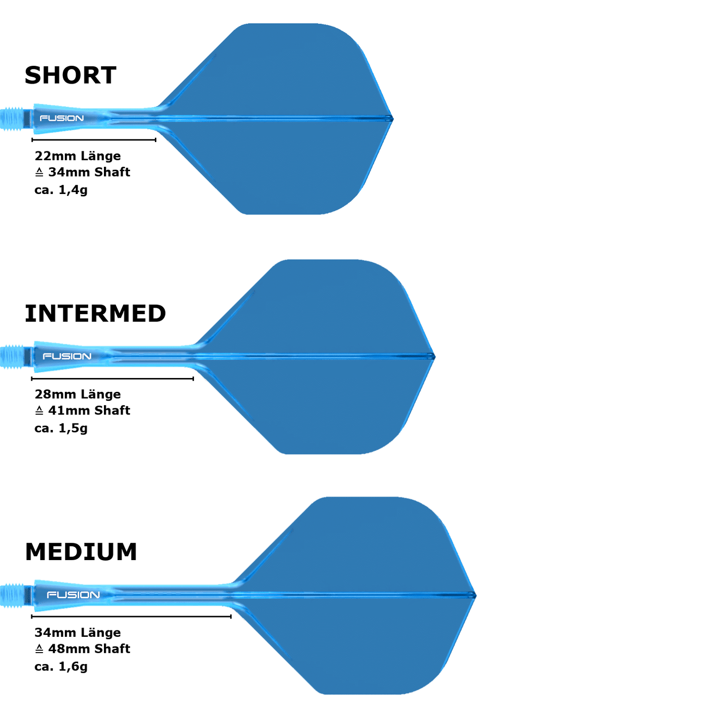 Winmau Fusion Standard No.2 Flight Shaft System Blue