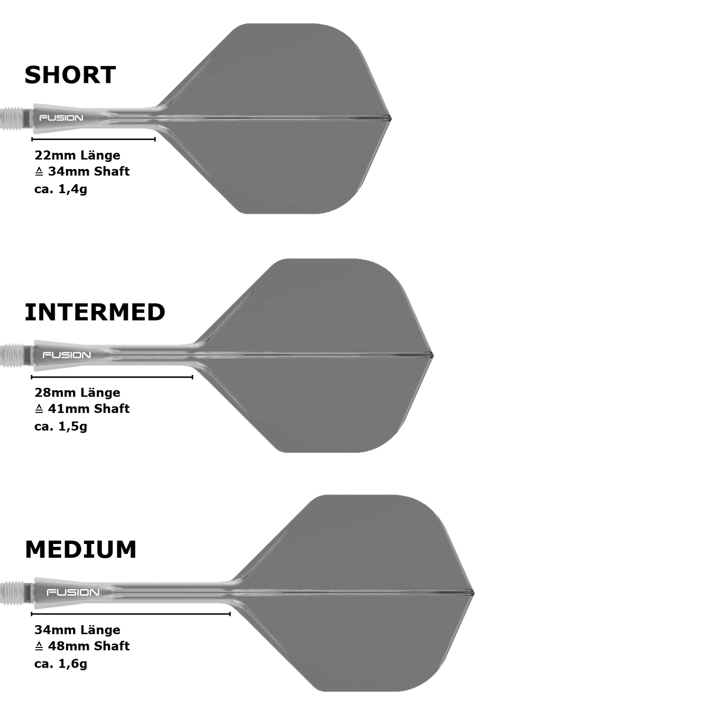 Winmau Fusion Standard No.2 Flight Shaft System Grey