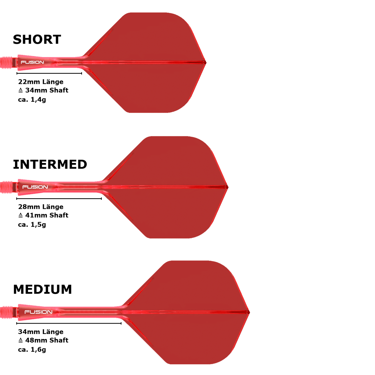 Winmau Fusion Standard No. 2 Flight Shaft System Red