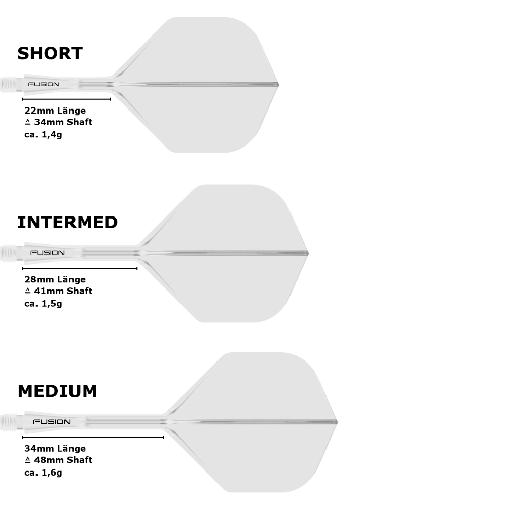 Winmau Fusion Standard No.2 Flight Shaft System White