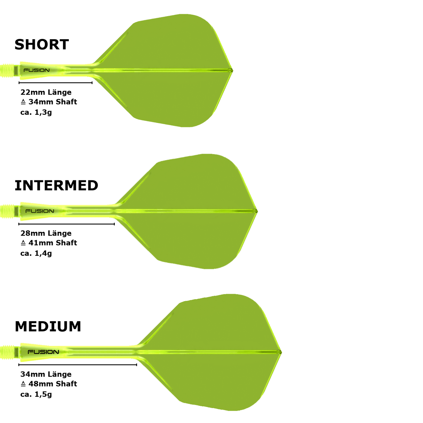 Winmau Fusion Small Standard No.6 Flight Shaft System Yellow