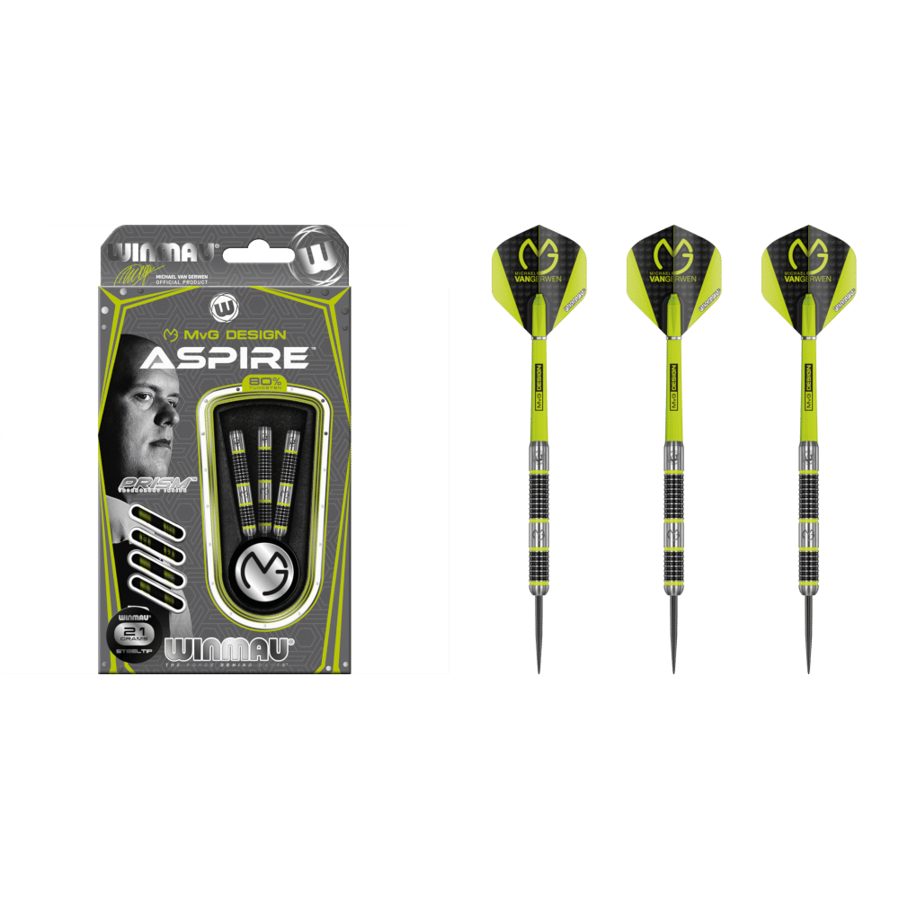 Winmau Michael van Gerwen "MvG" Aspire Steel-Tip Darts 80%