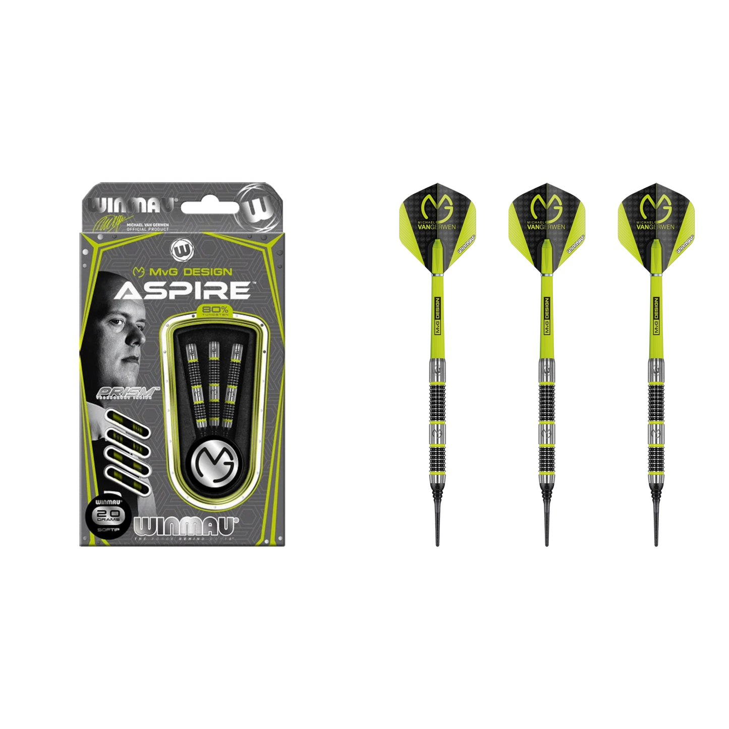 Winmau Michael van Gerwen "MvG" Aspire Soft Tip Darts 80%