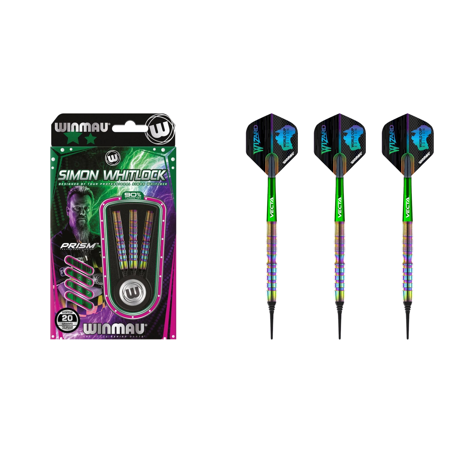 Winmau Simon Whitlock "Wizard" World Cup SE Soft Tip Darts 90%