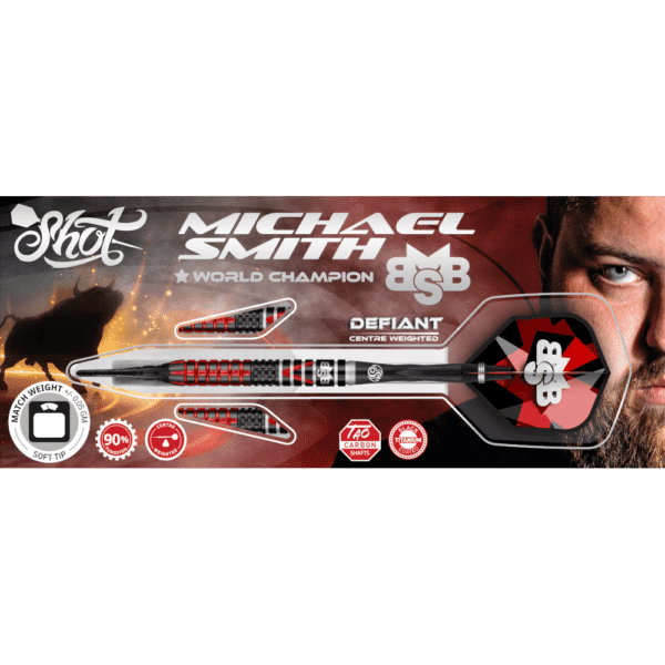 Shot Michael Smith Defiant Softdart 90% - Package