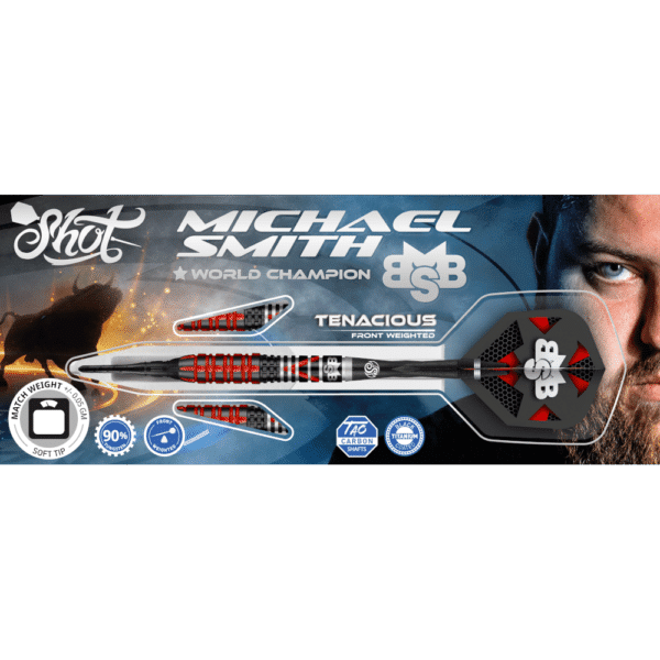 Shot Michael Smith Tenacious Softdart 90% - Package