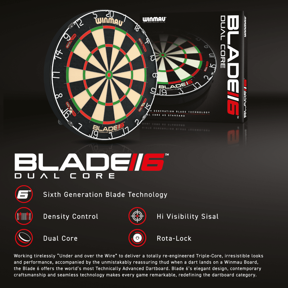 Winmau Blade 6 Dual Core Dartboard - Info