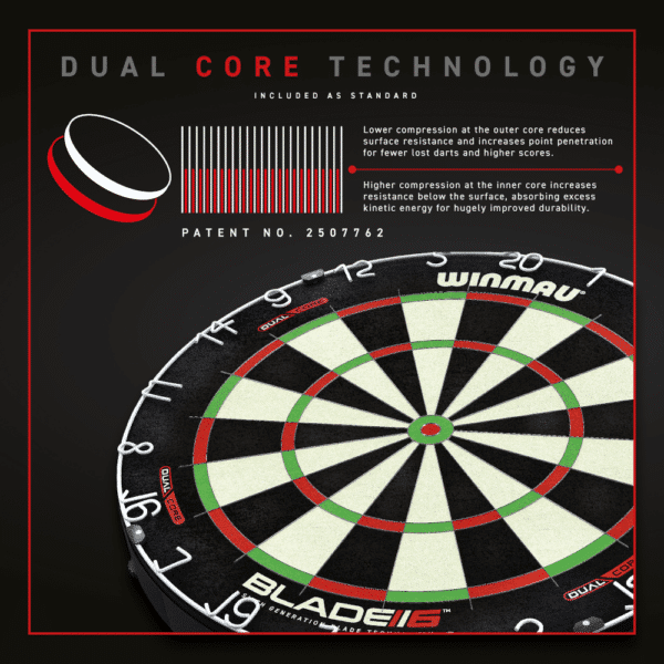 Winmau Blade 6 Dual Core Dartboard - Dual Core