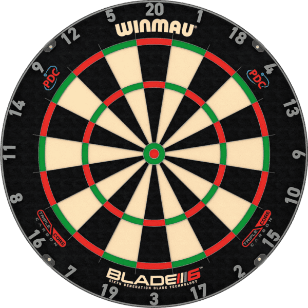 Winmau Blade 6 Triple Core Dartboard - Front - PDC Dart Weltmeisterschaft