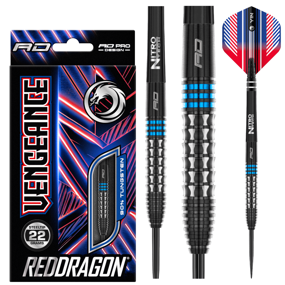 Red Dragon Vengeance Blue Steeldart 90% | SK Darts