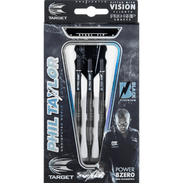 Target Phil Taylor 8Zero Black Titanium Softdart 80% - Package