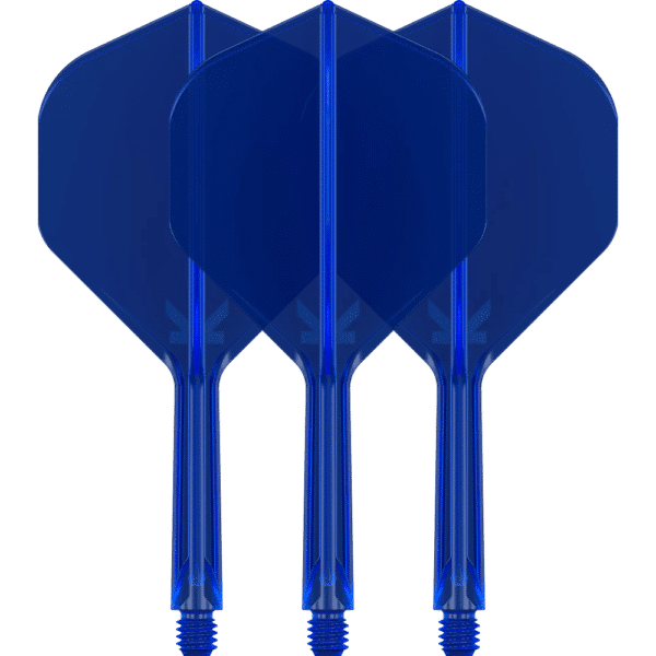 Target K-Flex Flight Shaft System - Schaft System mit integrierten Flights - Transparent Blau Inter No 2