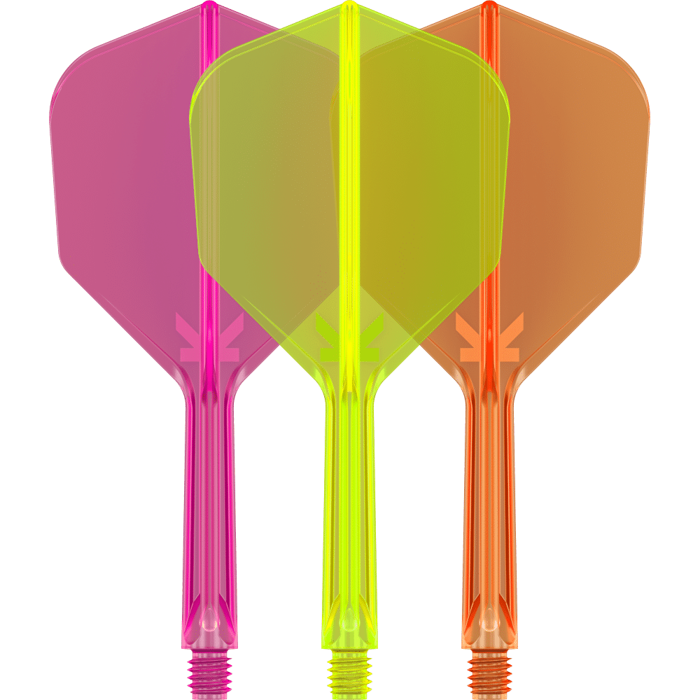 Target K-Flex Flight Shaft System Neon - Schaft System mit integrierten Flights - Passend zu allen Darts