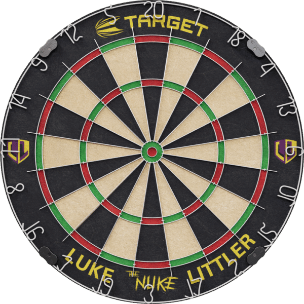 Target Luke Littler Dartboard + 2 Dartsets - Front