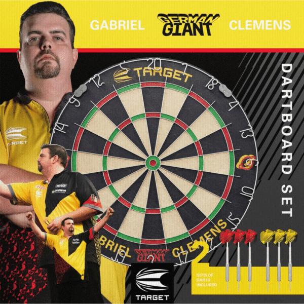 Target Gabriel Clemens Dartboard + 2 Dartsets - Pacakge